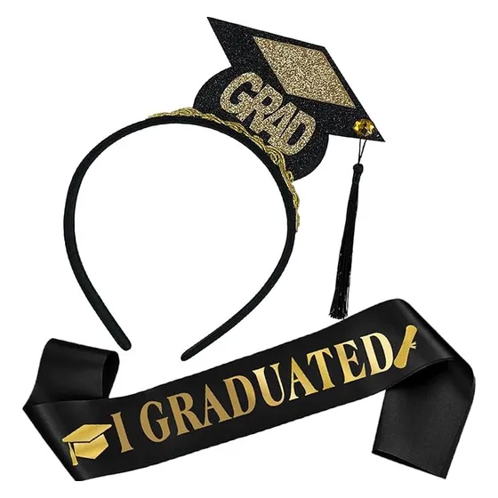 Set De Graduación Diadema Y Banda De Graduada