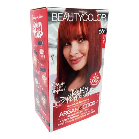 Kit Tintura Beautycolor - Coloração Kit tom 66.74 Ruivo Doce de Leite