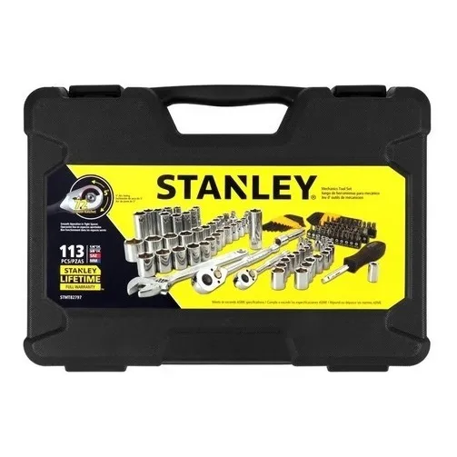 Stanley Juego Herramienta 113 Pzas Autocle 1/4 Y 3/8 Std 
