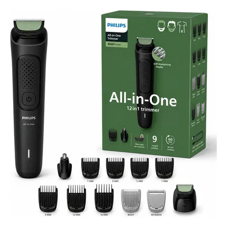 Aparador De Pelos Philips Multigroom Mg3921 - 12 Acessórios Preto 127/220v