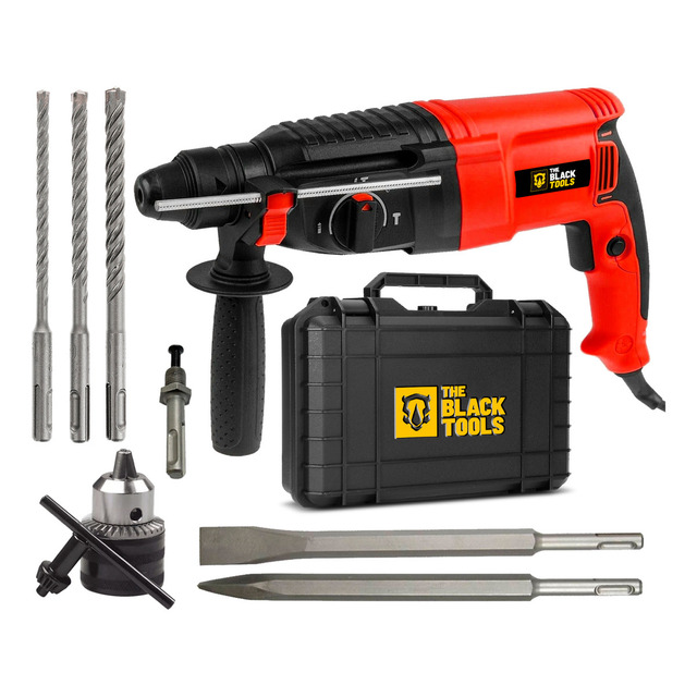 Martelete Rompedor Profissional 900w 26mm Sds Plus 3j Com Maleta E Acessórios The Black To... Martelete Rompedor Profissional 900w 26mm Sds Plus 3j Com Maleta E Acessórios The Black To...