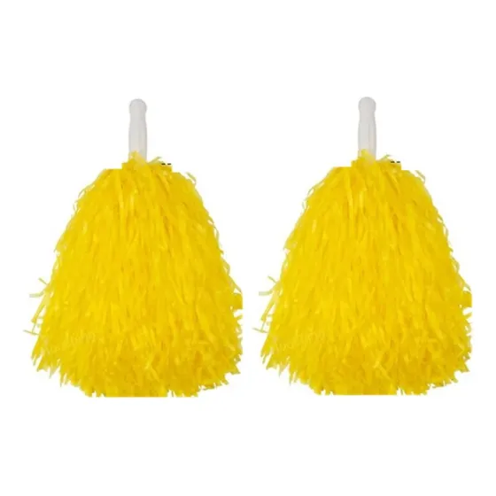 Pompones Pom Pom Porras Porrista Plástico X 2 Unidades