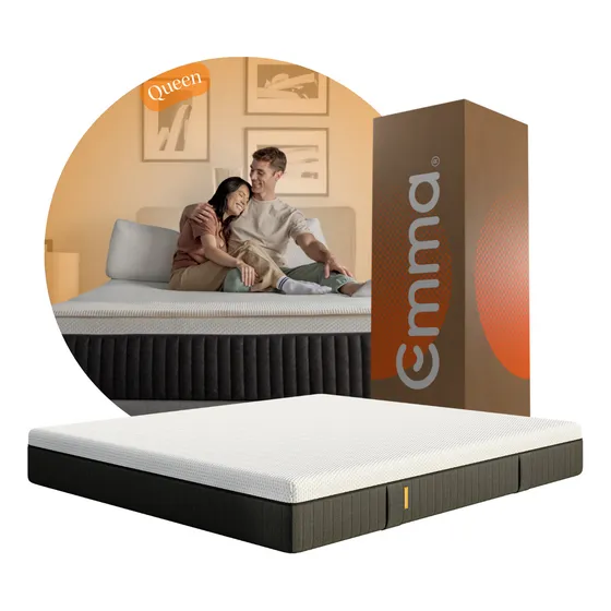 Colchón Emma Hybrid Premium Queen Size| Memory Foam,resortes Color Blanco