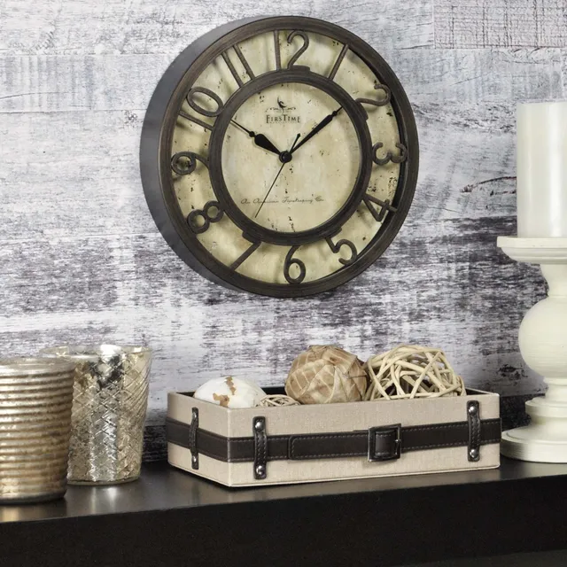 Firstime Co Reloj Pared Numero Elevado Bronce Aceitado 8 X 2