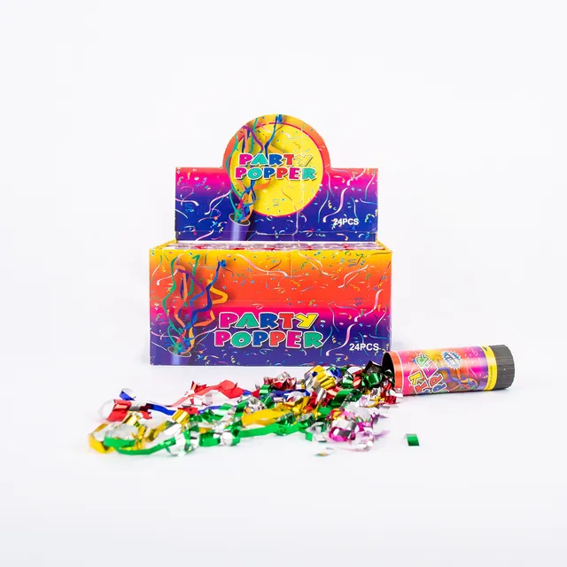 Tubo Lanza Papeles Mini Caja X 24 Un. Fiestas Cumpleaños