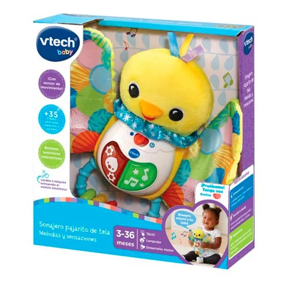 Vtech Baby Sonajero Pajarito De Tela Melodías Y Sensaciones
