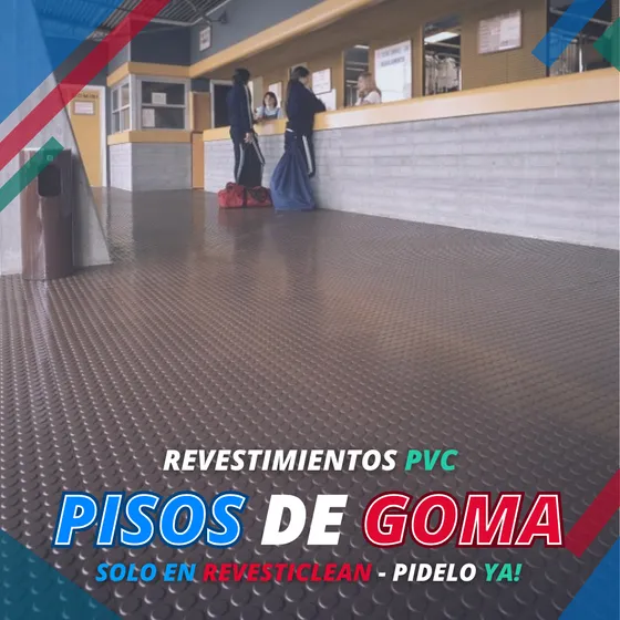 Piso De Goma Tipo Moneda Boton Antiresbalante Pvc 1mm