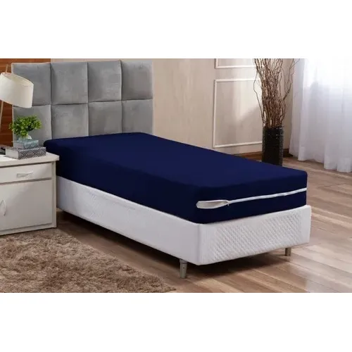 Capa De Colchão De Malha Garmatura 55 Cor Azul-marinho