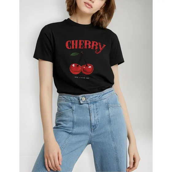 Playeras Para Mujer Estampadas Cherry Playera Mujer Casual