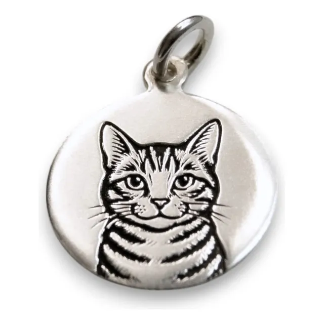 Dije  Mascota Gatito Rayado Plata 925
