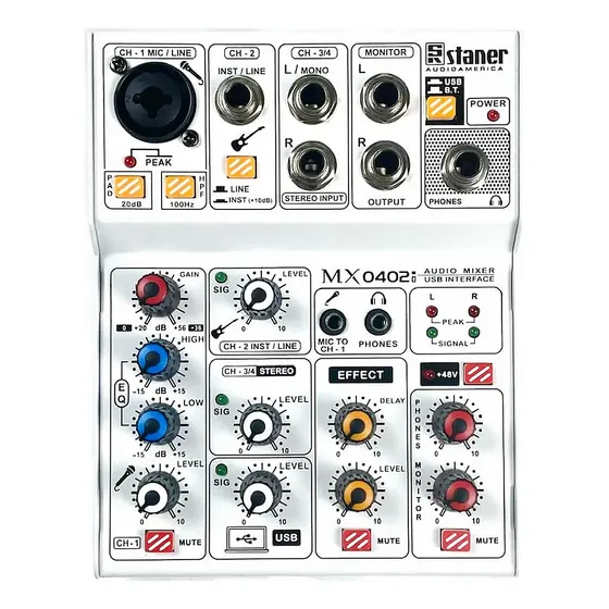Mesa De Som Staner Mx 0402i Interface