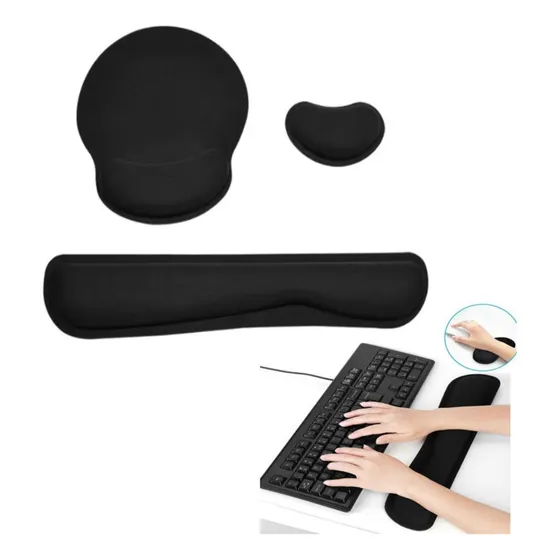 T Teclado Descanso De Pulso Para Pulso Mouse Pad Preto