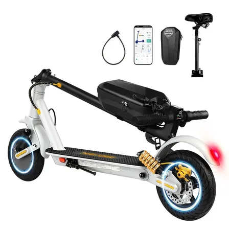 TRAILFORGE Patinete Eletrico-800W 40KM/H 12.5Ah 40KM Autonomia Com amortecedores duplos branco