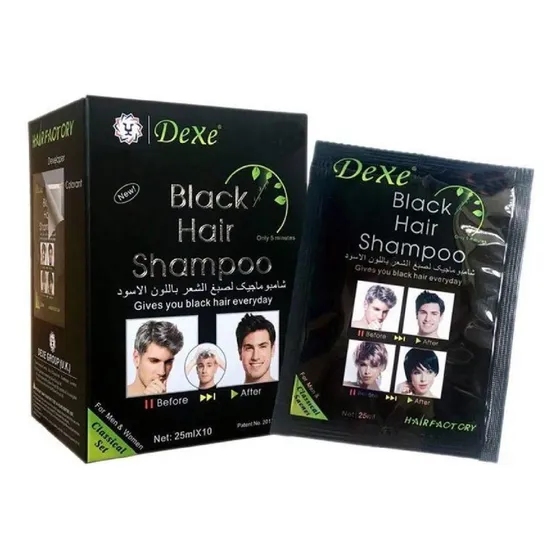 10 Unidades De Champ Dexe Para Cabello Negro, Tinte Instantn