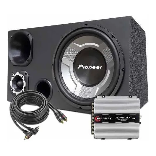 Caixa Som Trio 12 Subwoofer Pioneer + Módulo Taramps Tl 1500