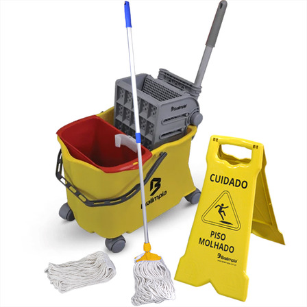 Kit Carro Espremedor Mop Limpeza Doblo 20l Flex Bralimpia Kit Carro Espremedor Mop Limpeza Doblo 20l Flex Bralimpia
