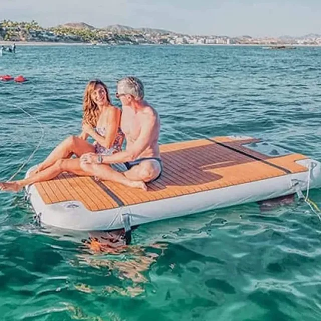 Plataforma Flotante Muelle Inflable Pesca Agua Balsa *