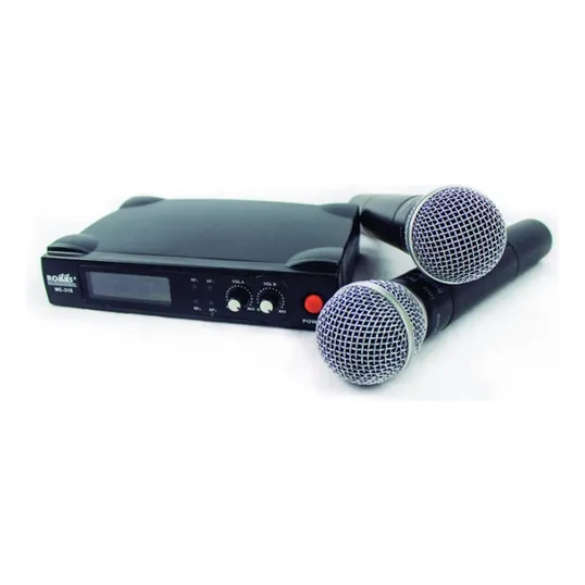 Sistema De Microfono Doble Inalambrico Uhf Romms Mc-318 Color Negro