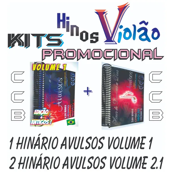 Promoção Kit Hinário Cifrado Violão Avulsos 1 E 2
