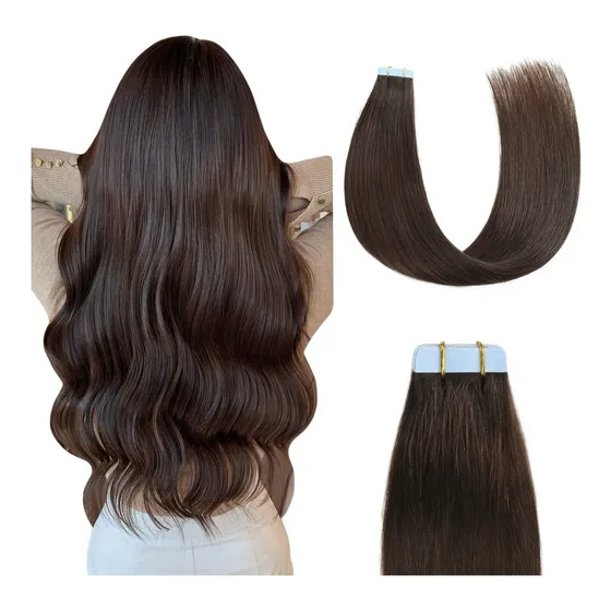 Extensiones De Cabello Natural Suave 50gramos 18in Marrón Os
