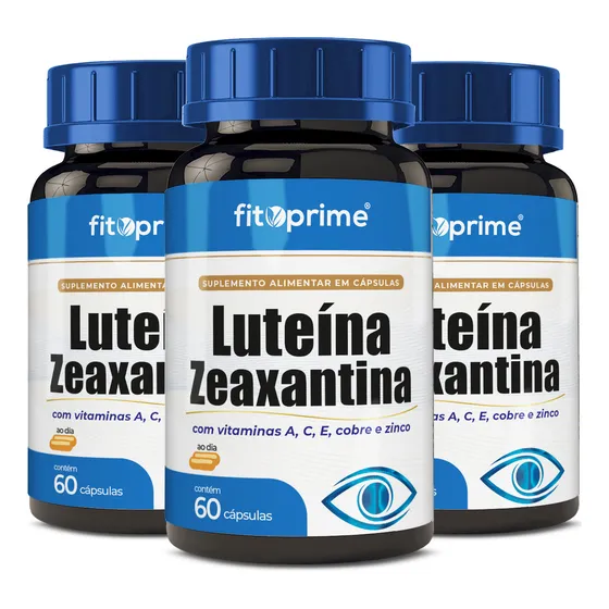 Kit: 3 veces luteína y zeaxantina, vitaminas A, C y cobre, zinc, sabor, sin sabor
