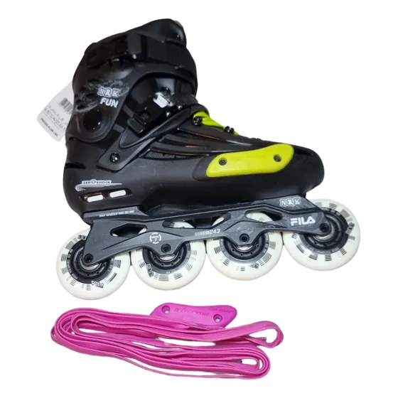 Patins Fila Nrk Preto Com Acessórios 80mm/84a Abec 7