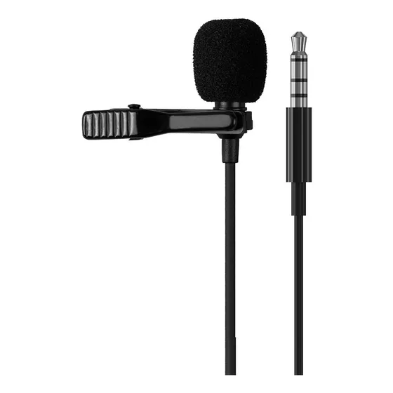 Micrófono Mini Con Clip Para Celular 3.5 Mm Stf Color Negro