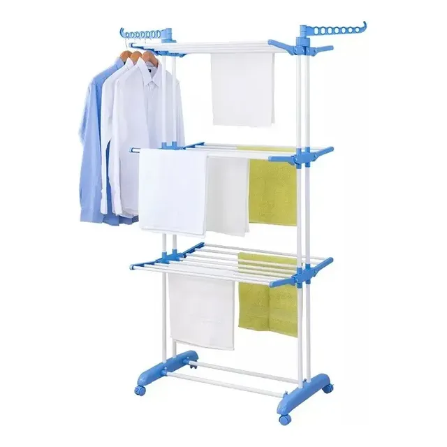 Tender Raitot Vertical Piso Color Celeste De 64cm X 75cm X 1.7m Desplegado