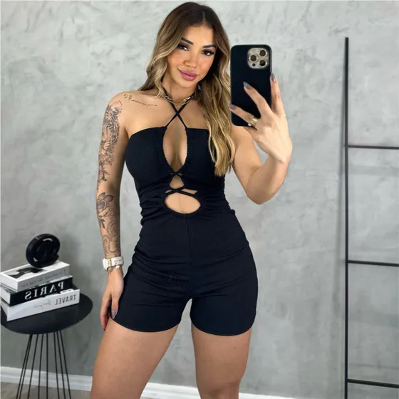Macaquinho Feminino Fitness Academia Suplex Moda Gringa