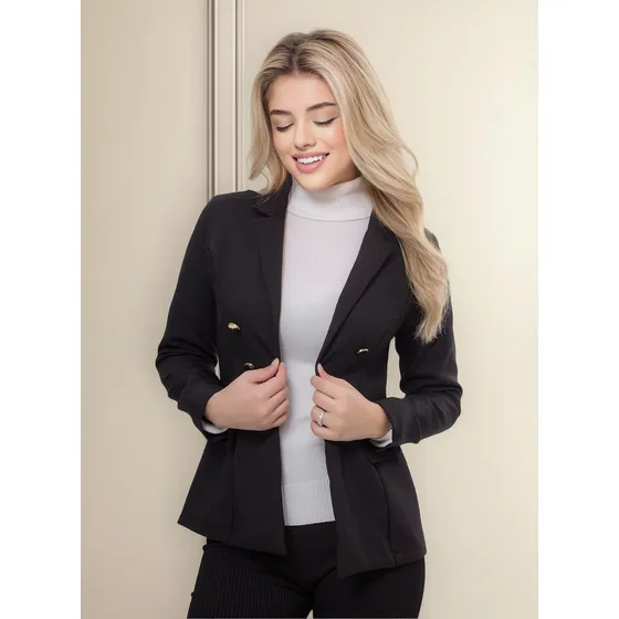 Blazer Alfaiataria Feminino Social Terninho  Com Botões