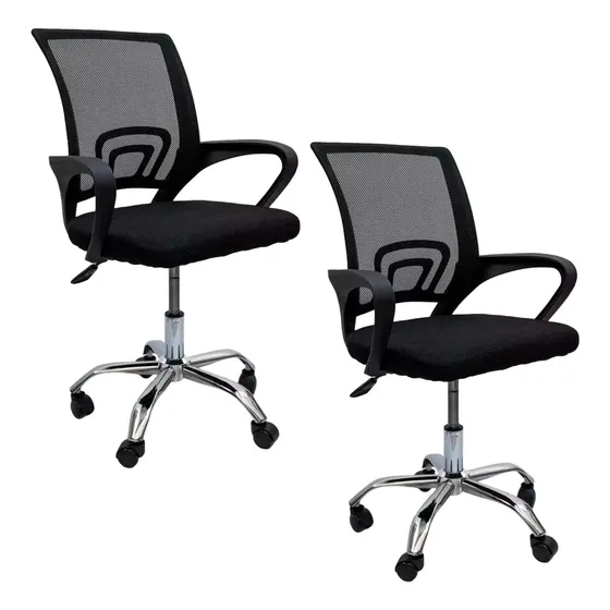 2 Sillas Oficina Ejecutiva Reclinable Ergonómica Escritorio Color Negro Material Del Tapizado Mesh Cuory CUOSORM3