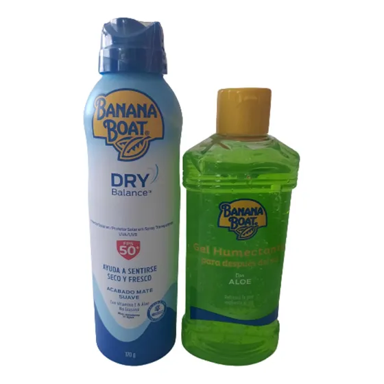 Set Banana Boat Gel Con Aloe Vera Y Protector Dry Balance