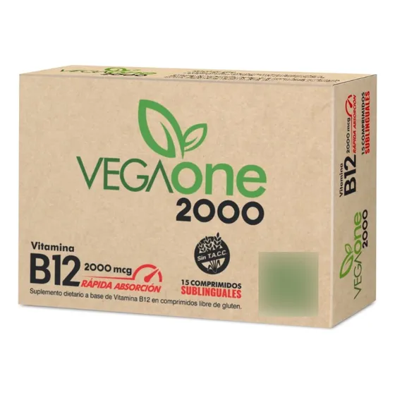 Vegaone 2000 Vitamina B12 Sublinguales Rápida Absorción 15u