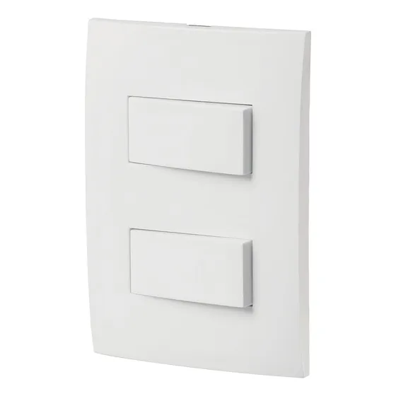 Placa Armada 2 Interruptores Sencillos Oslo, Volteck 46494 Color Blanco