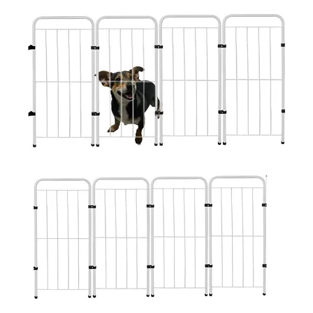 Cercado Pet 75cm 8 Módulos Grade Para Cachorro Açomix Branco