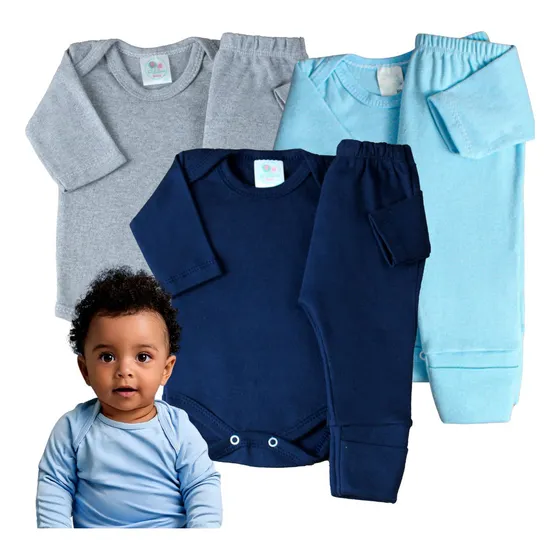 Kit 6 Pçs Body Mijão De Fino Acabamento Suedine Algodão Bara