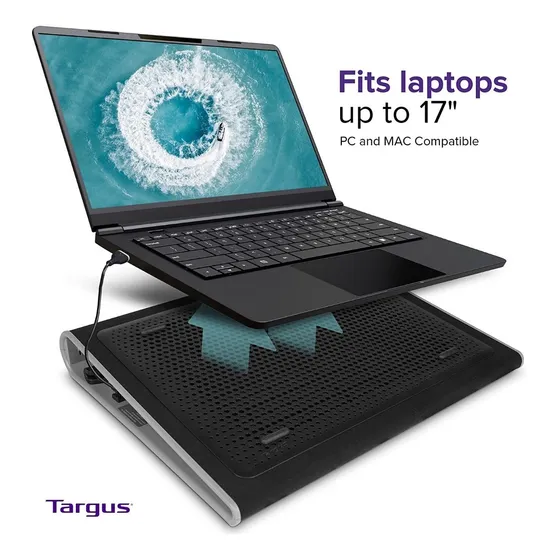 Base Laptop Enfriadora Targus Awe55us Dual Fan 17 Pulgadas.