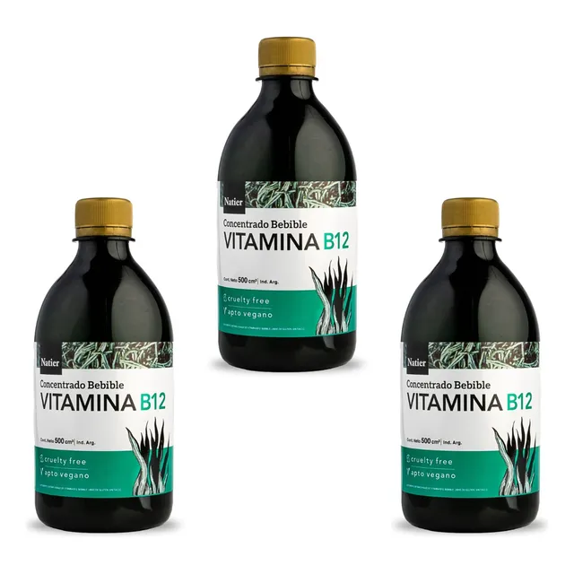 Vitamina B12 Bebible Natier 3 Unidades X 500 Cc C/u
