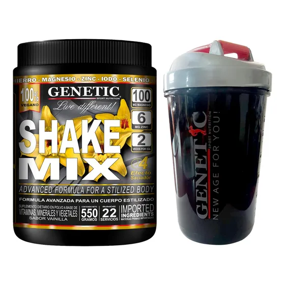 Batido Dietético Vegano Proteína Soja Shake Mix Vaso Genetic