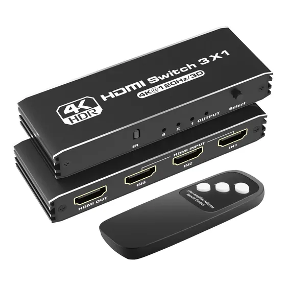 Switch Hdmi 3 Entradas 1 Salida Conmutador Selector 4k Hd