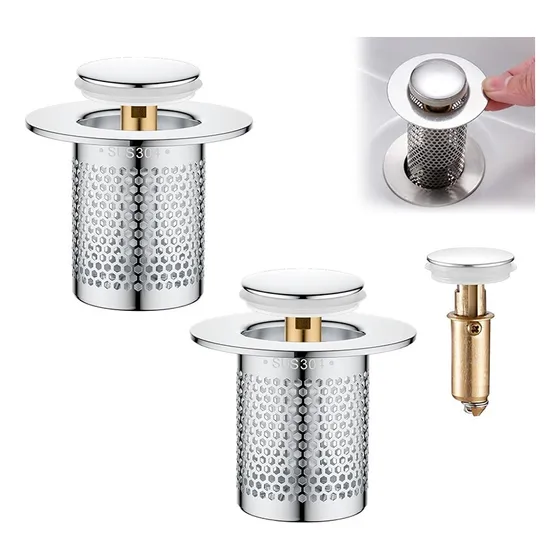 2 Coladera Universal Zero Olores Con Check Y Atrapa Cabellos