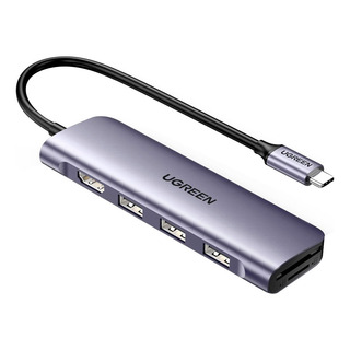 Hub Adaptador Ugreen 6 En 1 4k Uhd Cable Hdmi Usb C A Usb Color Gris Hub Adaptador Ugreen 6 En 1 4k Uhd Cable Hdmi Usb C A Usb Color Gris