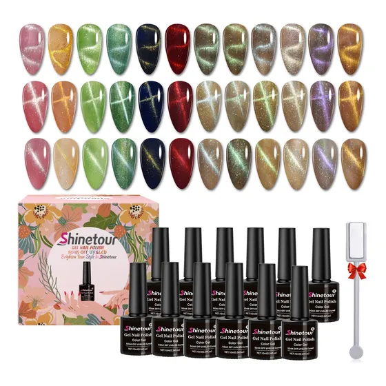Esmalte Semipermanente Con Efecto Ojo De Gato 3d, 12 Piezas