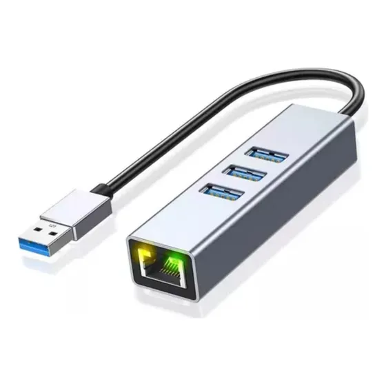 Adaptador Cable Usb 3.0 A Rj45 1000mbps Ethernet + Usb 3 X 3