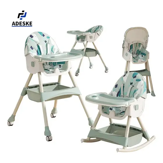 Adeske multiply silla periquera portatil de comer plegable blanco y verde