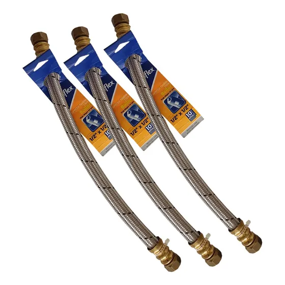 Canilla 1/2 X 1/2 De Acero Inoxidable 40cm Coflex 