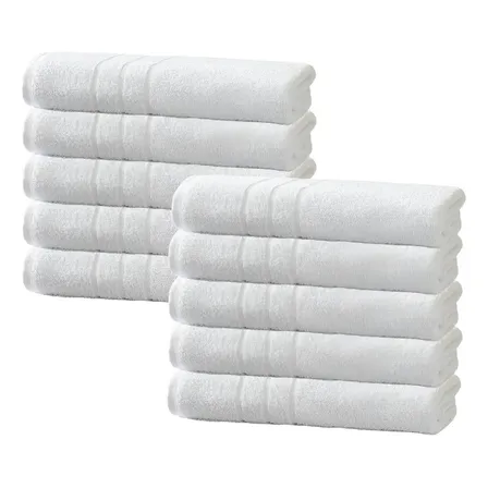 Kit 10 Toalhas De Banho Hotel Profissional Teka Roma 440g Branco Roma