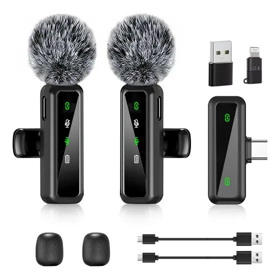 Micrófono Inalámbrico Lavalier Cancelación Ruido Ios Android
