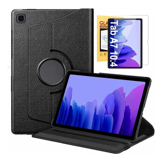 Capa Giratória Para Galaxy Tab A7 10.4 T500 T505 + Película Cor Preto