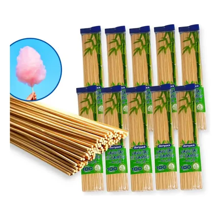 1000 Varetas De Bambu 40cm 4mm Palito Algodão Doce Bompack F